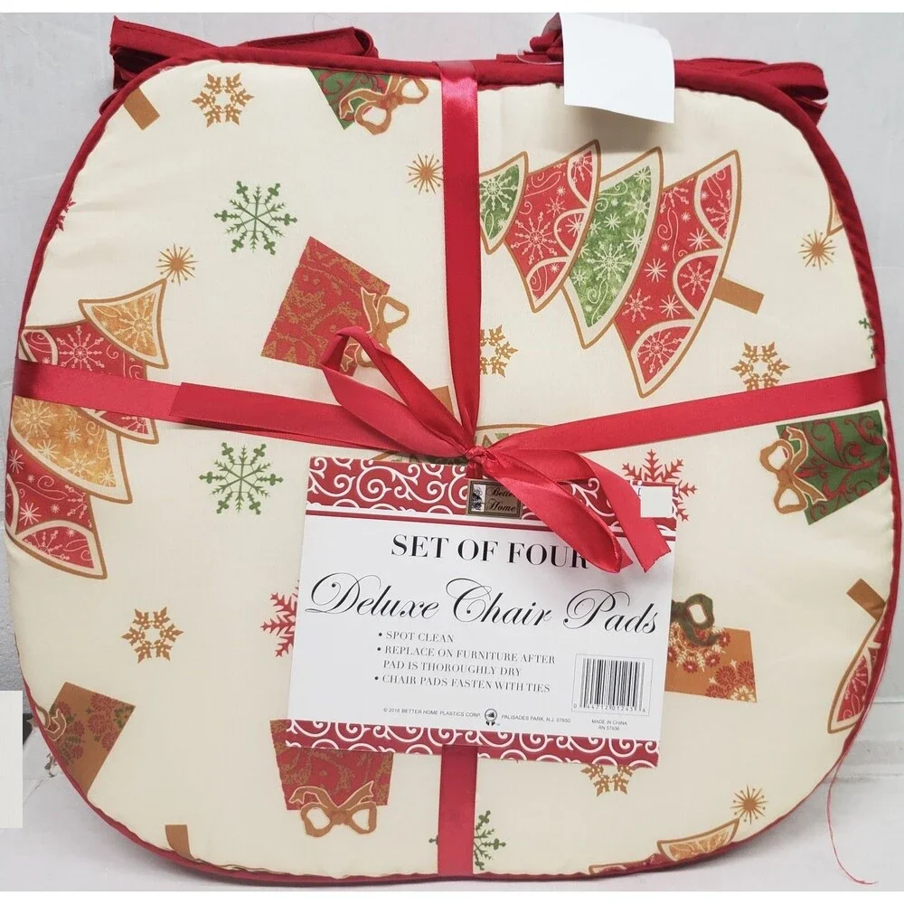 SET OF 4 KITCHEN CHAIR PADS CUSHIONS w/ties, 15